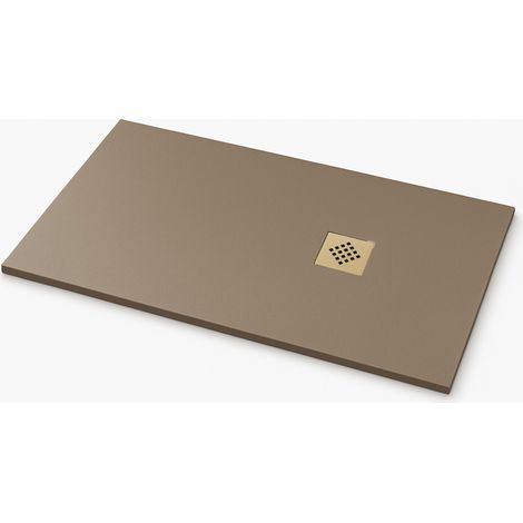 Duschwanne Ardesia extraflach Farbe Mokka RAL 1019 70x110cm Abdeckung in Mokka