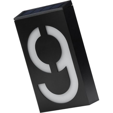 Numéro de maison à énergie solaire, panneau d'adresse LED rechargeable avec batterie de 1200 mAh. (1/5)