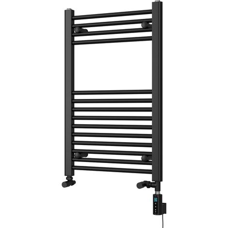 Zennor - Black Dual Fuel Towel Rail H800mm x W500mm Thermostatic WIFI - Straight (1/3)