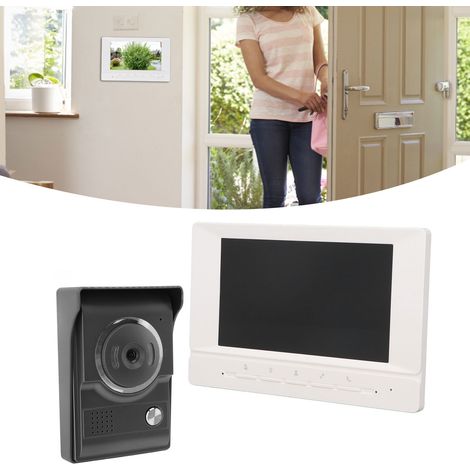Sonnette vidéo interphone HD 7 pouces 100-240 V, sonnette vidéo intelligente avec contrôle d'accès (norme européenne) (1/5)