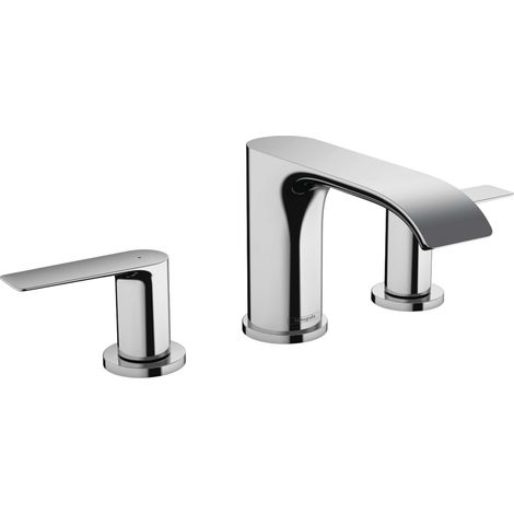 Hansgrohe Vivenis - Miscelatore da lavabo 90, montaggio a 3 fori, con sistema di scarico Push-Open, EcoSmart, cromo 75033000 (1/4)