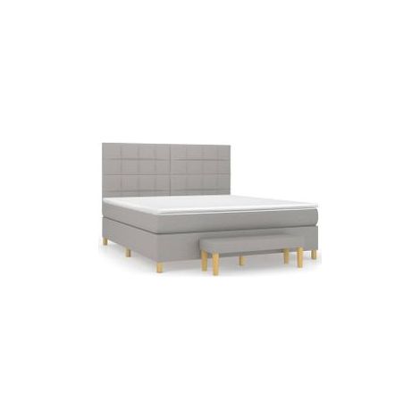 Sommier à lattes de lit avec matelas Gris clair 180x200 Tissu (1/5)
