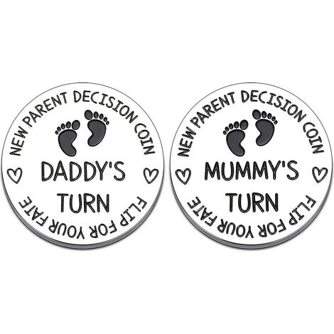 CREA New Baby Gift For Parent Mom Daddy New Dad Gifts Funny Decision Coin (1/4)