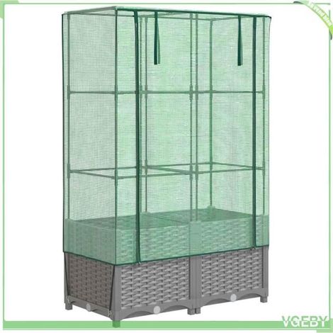Jardinière surélevée avec housse - FAFEICY - 4015856 - Aspect rotin - 80x40x138 cm - Housse résistante à l'eau (1/5)