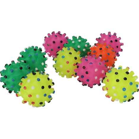 Lot de 10 balles couineuses pour chien, jouet sûr pour nettoyer les dents, balles souples à picoter pour chiens (1/5)