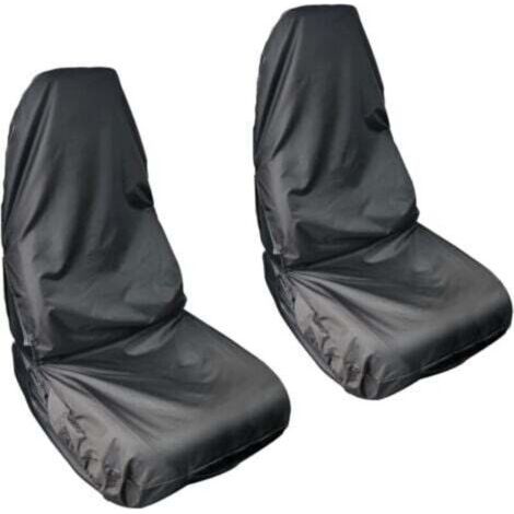FENOPLASTICAHousses de siège avant de voiture imperméables en deux parties, protection universelle noire imperméable pour sièges. (1/4)