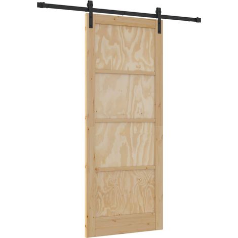Maison Exclusive - Schiebetür Natürlich und Schwarz 86 x 211 cm