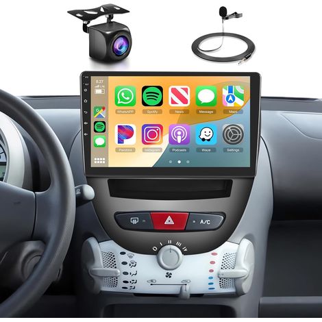 Autoradio [4G+64G] pour C1/Aygo/107 2005-2014, écran Tactile 10,1 Pouces, Android 13 avec CarPlay et Android Auto, BT5.0, WiFi, GPS, RDS, FM, EQ (1/5)