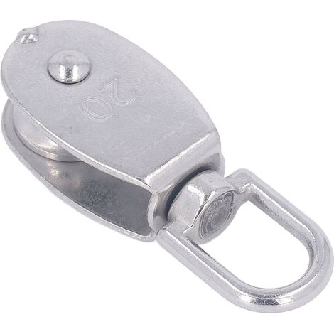 M20-Drehrolle aus Edelstahl, 75-kg-Tragfähigkeit, M7-Federhaken, 6-teiliger Satz, hochbelastbarer Drehrollenblock zum Heben (1/5)