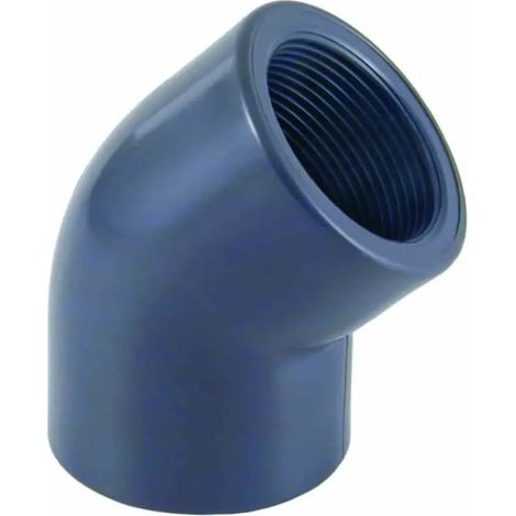 PVC - U 45° Coude Manchon x IG 50 mm x 1 1/2" PN10 (1/3)