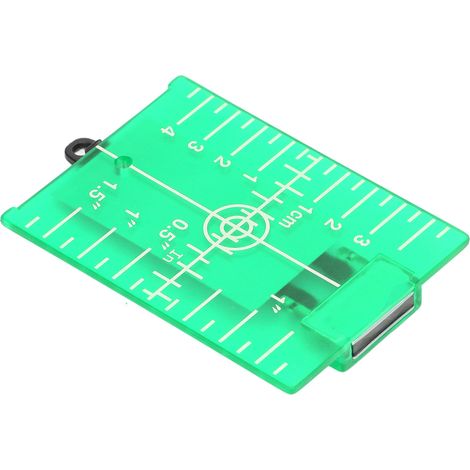 Niveau laser à cible magnétique en plastique avec support, échelle métrique et pouces, plaque de visée pour sol, accessoire de nivellement vert. (1/5)