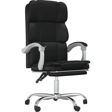 Reclining Office Chair Black Faux Leather vidaXL (1/5)