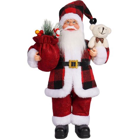 Jeffergarden Poupée Père Noël mignonne de 30 cm, décoration de fenêtre de Noël (1/5)