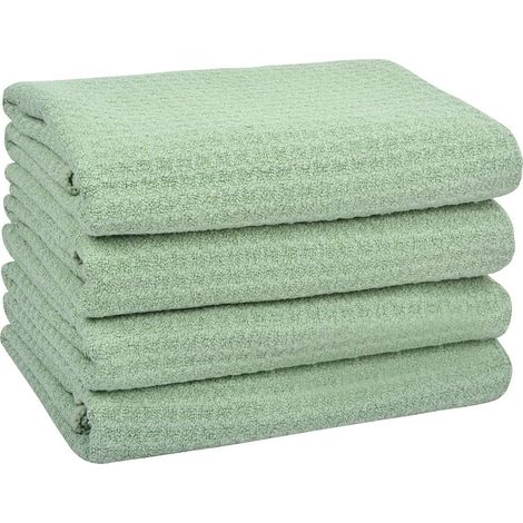 4 Torchons Microfibre, 40x60cm, Absorbant Non Pelucheux, Pour Cuisine Et Nettoyage
