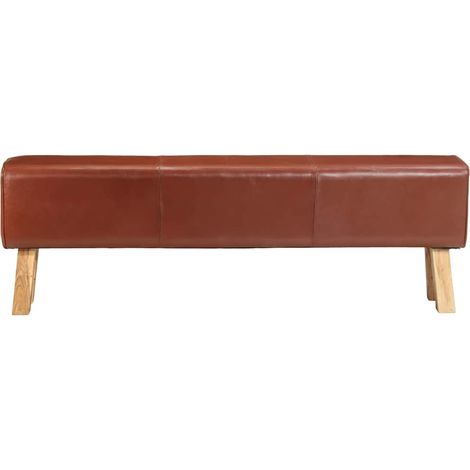 vidaXL Banco potro gimnasio cuero y madera acacia maciza marrón 160 cm (1/2)