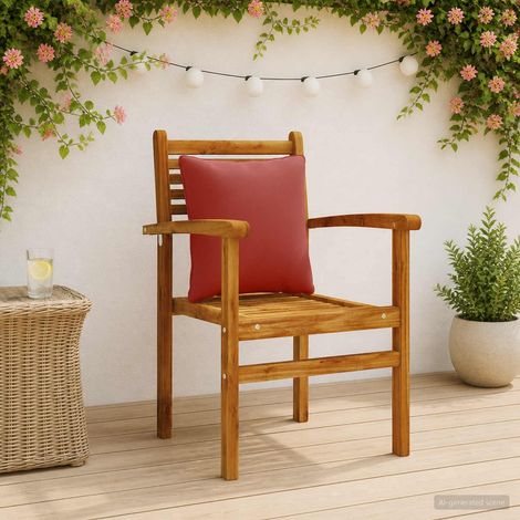 vidaXL Back Cushion PUTTEN 4 pcs 100% Polyester Red 40 x 40 x 15 cm (1/5)