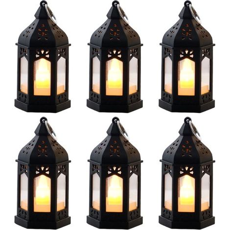 Longziming - Lot de 6 ampoules LED rétro à pétrole – Lampes de table vintage, lumière chaude, sûres et économes en énergie, éclairage d'ambiance pour le Ramadan, les fêtes et la décoration intérieure (1/5)