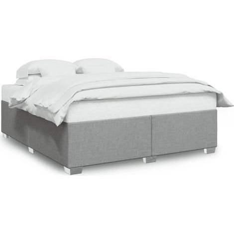 Lit double,Lit adulte,Cadre de lit sans matelas gris clair 180x200 cm tissu CFW1098511 (1/5)