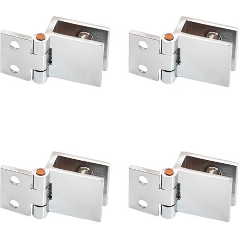 4 pezzi cerniera per mobili con porta in vetro, cerniera a morsetto, clip per porta in vetro, adatta per vetrine, apertura e chiusura in vetro (1/4)