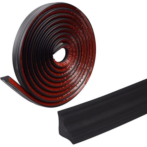 Moulure de plafond flexible autocollante - En PVC - 5 m - Pour armoire, sol, plans de travail, bords muraux (noir) (1/5)
