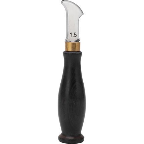 Crémaillère à Cuir en Acier Inoxydable 304 avec Manche en Santal, Design Ergonomique et Finition Polie Miroir pour Coupe Précise de Lanières de Cuir (1/5)