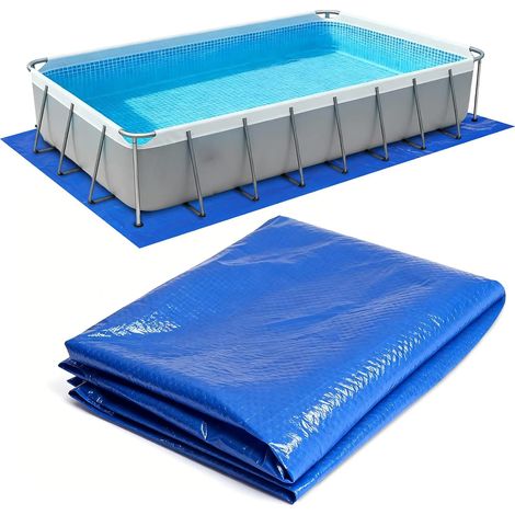 Tapis de Sol Piscine 300 X 210 CM, Tapis Piscine Hors Sol, Tapi Sols Piscines Hors Sols, Adapté Aux Piscines Rectangulaires, Protège Le Fond de La Pisciness, Résistant À L'usure Et Aux Déchirures (1/5)
