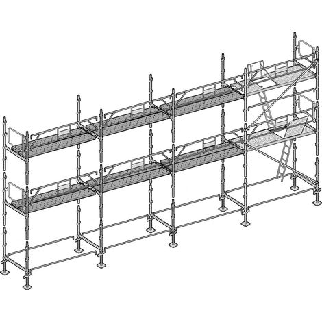 Altrad – Échafaudage façadier 78 m² – Hauteur de travail 6 m – Largeur 0,80 m – Longueur 13 m – Charge maximale 300 kg/m²