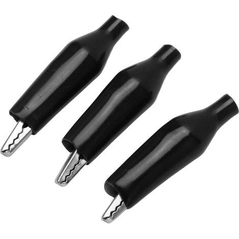 25.011 100 Stück elektrische Prüfklemmen, Batterieladegeräte, Einzelgriff-Ladeklemmen-Sortiment, Schwarz (1/5)