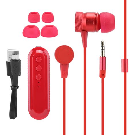 Bluetooth 4.1 Lavalier-Clip-Headset, stabile Übertragung, kabelloser Ohrhörer, Rot (1/5)