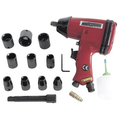 Brüder Mannesmann M 1503 Visseuse à choc à air comprimé Logement d'outil: carré 1/2" (12,5 mm) Couple (max.): 320 Nm + accessoires C99706 (1/5)