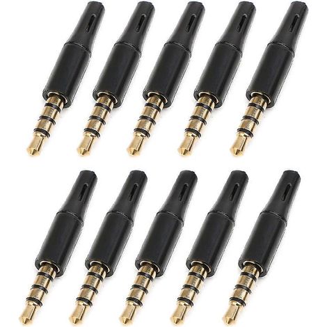 Lot de 10 adaptateurs jack stéréo 3,5 mm à 4 pôles pour casque audio. (1/5)