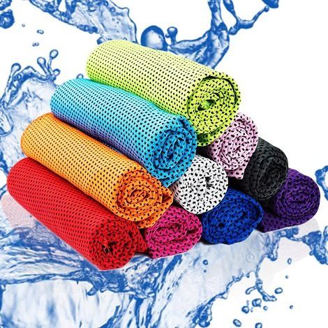 10PCS Serviette Sport, Cool Towel, Serviette de Refroidissement, Serviette rafraîchissante, pour Le Sport, la randonnée (1/5)
