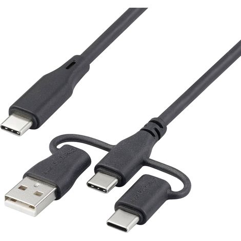 Renkforce Câble de charge USB USB 2.0 USB-C® 1.50 m noir RF-6615908 Y740313 (1/4)