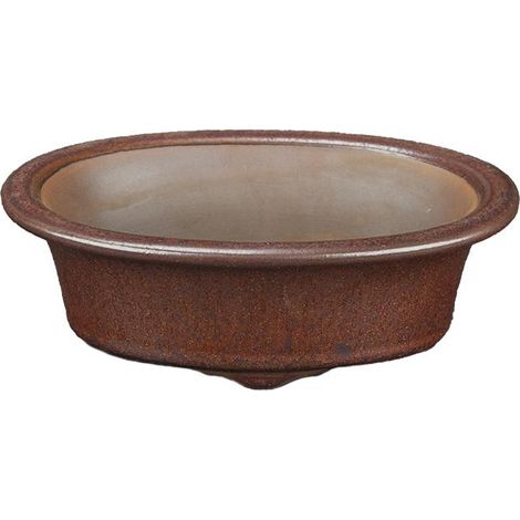 Vaso per bonsai ovale in gres prugna 13,5x9,5x4 cm - ZX24 (1/2)