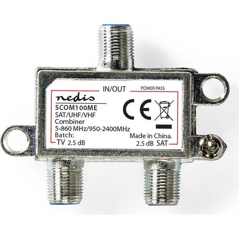 Satellite combiner 5 862 mhz 950 2400 mhz 75 ohm current pass zinc silver 38763615 38763615 38763615 38763615 38763615
