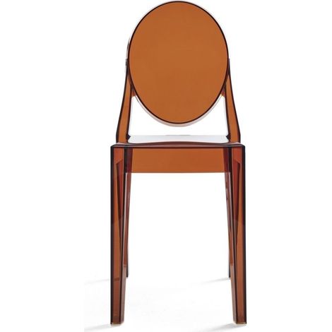 Sedia Victoria Ghost Ambra in policarbonato Kartell G4857Z2 (1/2)