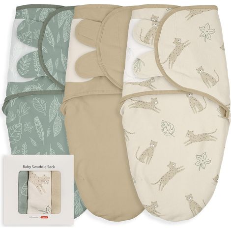 Kids Lot de 3 gigoteuses en coton pour bébé de 0 à 3 mois (1/5)