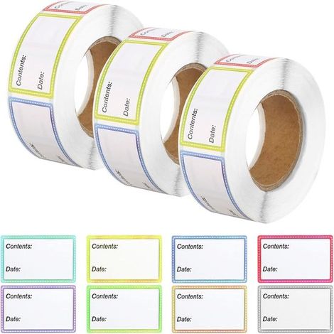 1500 etichette per congelatore, adesivi per congelatore, adesivi per cucina, etichette con data di scadenza, etichette per conserve. Facili da scrivere e da usare. (1/5)