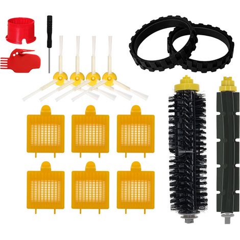 Lntyq Ersatzteilset kompatibel mit Roomba 700 – Ersatzteile für Roomba 720 750 760 770 775 780 785 790 … (alle Modelle) – Packung mit Rollen, Filtern, Seitenbürsten, Reifen (1/5)