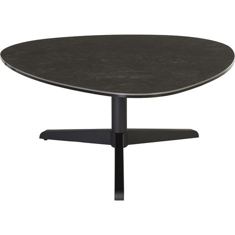 Design-Couchtisch aus schwarzer Keramik und Metall L84 cm LEWA