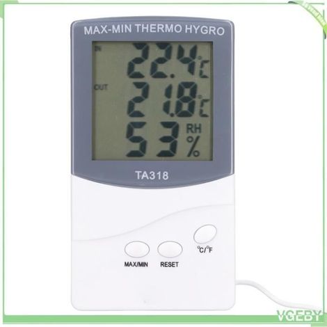 Digitales Thermometer und Hygrometer -50 bis 70 °C - Modernes Design - Gut lesbares Display (1/4)