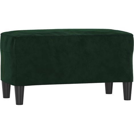 Banc banquette vert foncé 70 x 35 x 41 cm velours (1/3)