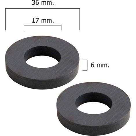 Magnet Wolfpack Ferritring Ø 36x17x6 mm. (Blister 2 Stück)