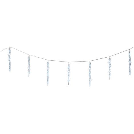 Vernetzbare Outdoor-Eiszapfenlichterkette, flackernd, kühles Licht, 60 LEDs, 3,6 m