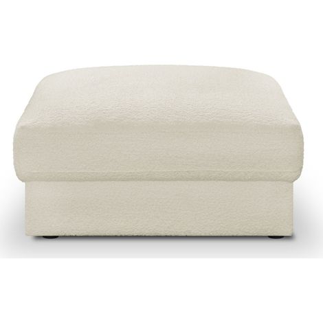 Pouf en tissu bouclette écru - Robin (1/4)