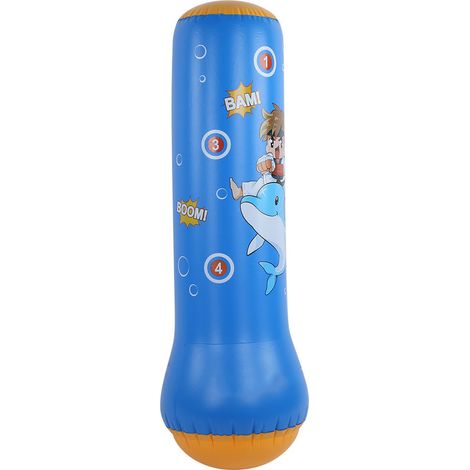 Sac de boxe gonflable debout 125cm épais pour enfants, sac de frappe pliable autoportant (1/5)