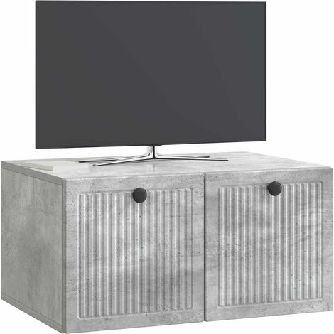 Maison Exclusive - Meuble TV mural Gris béton 59,5 x 41 x 30 cm Bois d'ingénierie