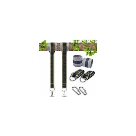 Hängematten-Aufhängegurt, Hängesesselbefestigung, Zubehör für Gartenschaukeln, Sicherheitskarabiner, Schaukelgurt für Bäume, Hängemattenschaukel (2 x 1,5 m) (1/5)
