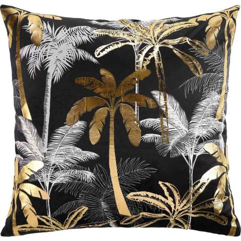 Housse de Coussin "Feanor" 60x60cm Noir & Or (1/2)