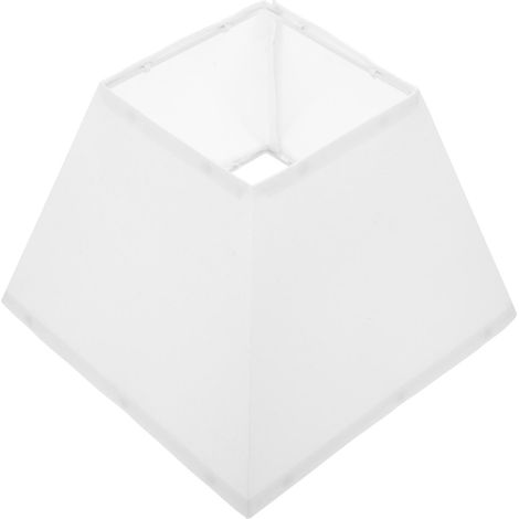 Abat-jour carré 25 cm pour lampe de table ou lampadaire, en lin, blanc, compatible avec fixation araignée. (1/5)